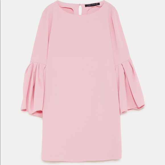 Zara Pink Pleated Sleeves Dress - Picture 4 of 4